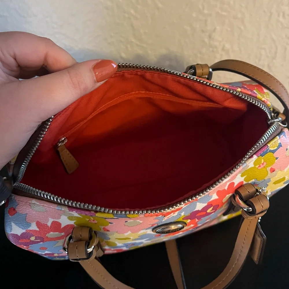 Coach Floral Satchel - Pink, Yellow, Blue, Red - Picture 8 of 8